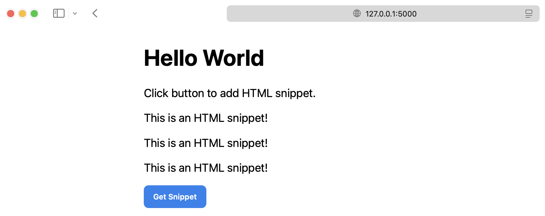 web page from quart app