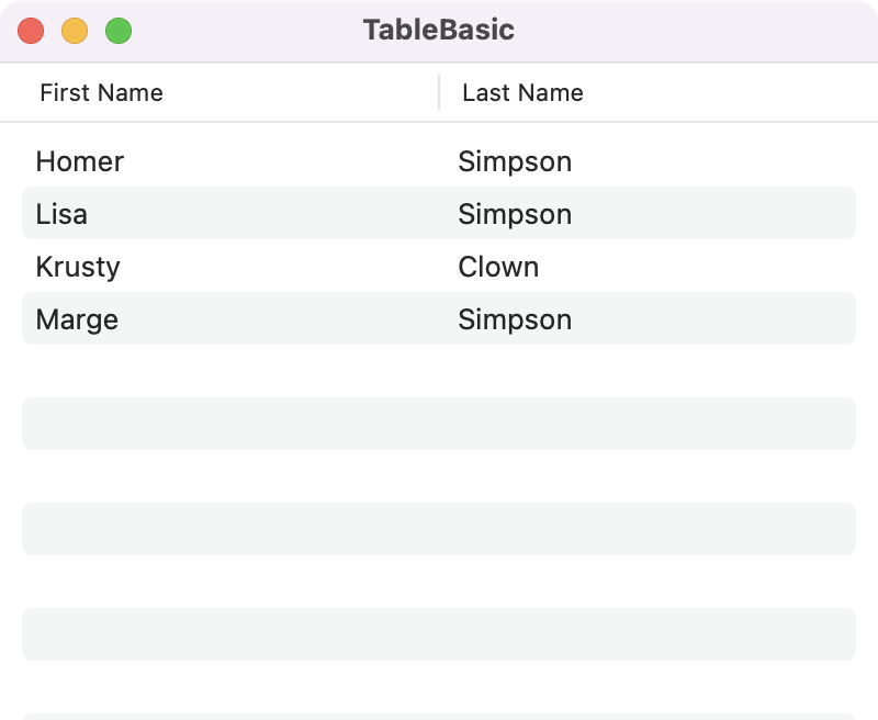 basic table