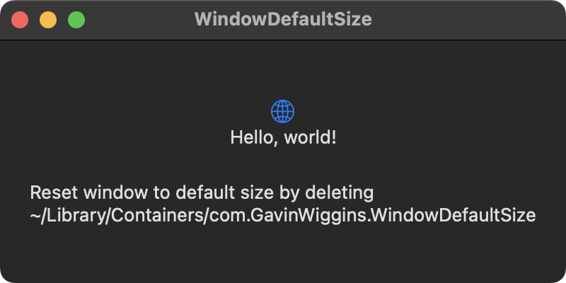 window default size