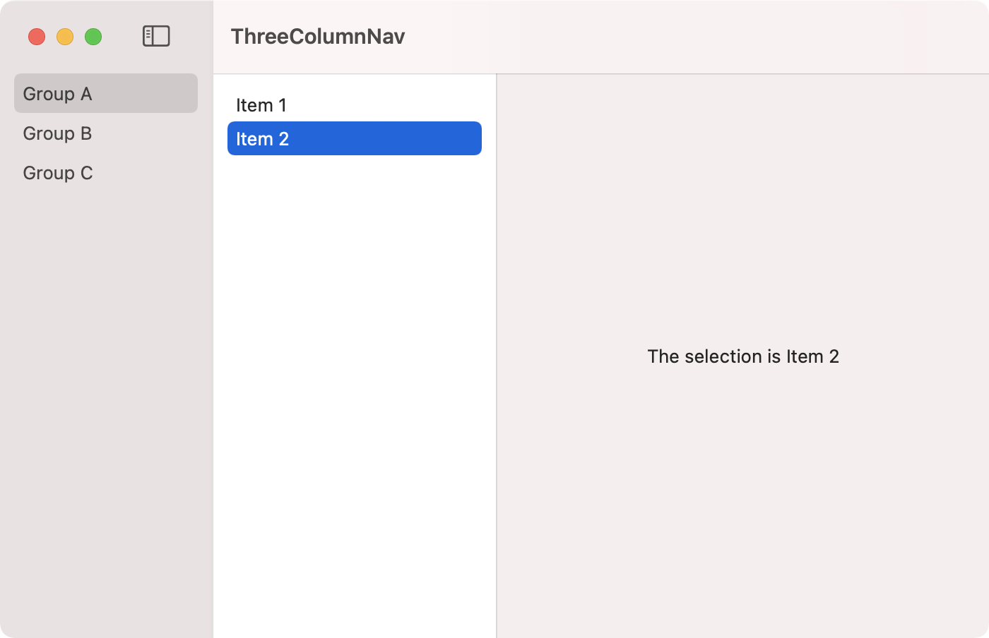 three column navigation