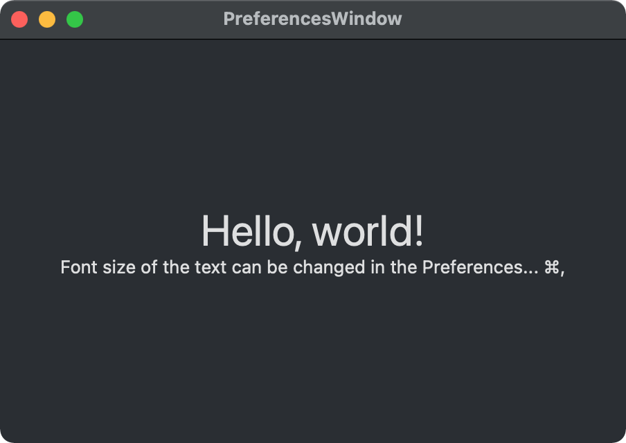 preferences window